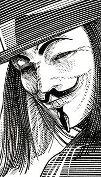 wall street journal hedcuts by randy glass deanna a v for vendetta tattoos