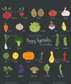 vegetables set graphicriver cartoon vegetables vegetable cartoon easy drawings doodle drawings