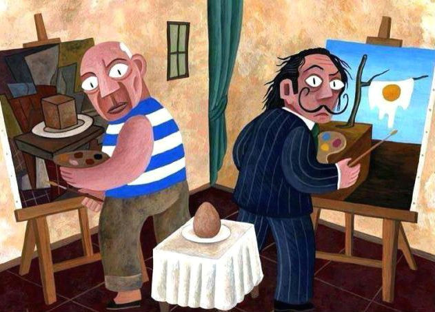 picasso vs dali painting an egg