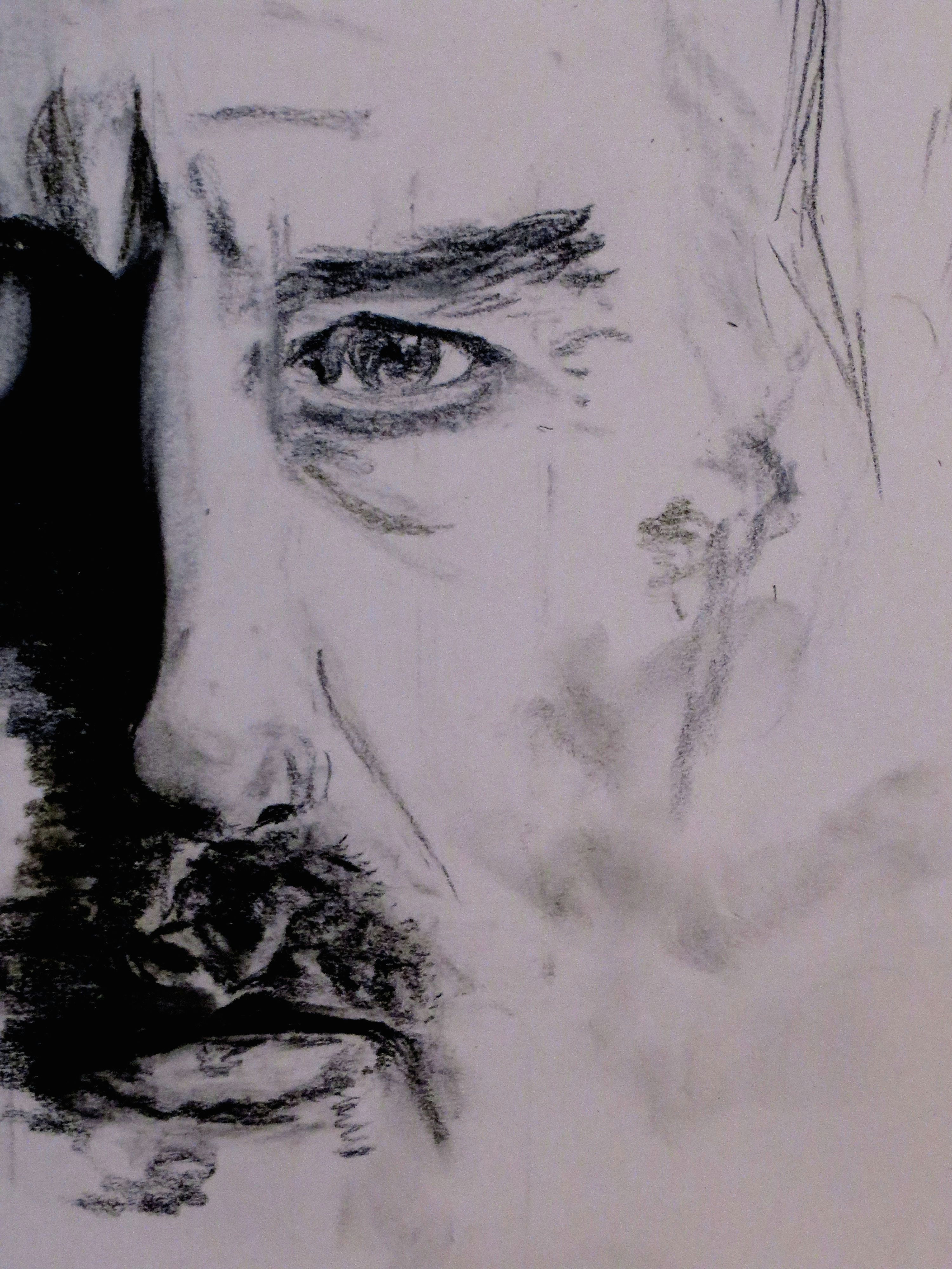 unfinished charcoal drawing of ciaran hinds which alas i subsequently spoiled drawing by zuzanne