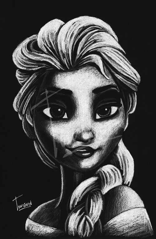 12x12 white charcoal on black paper