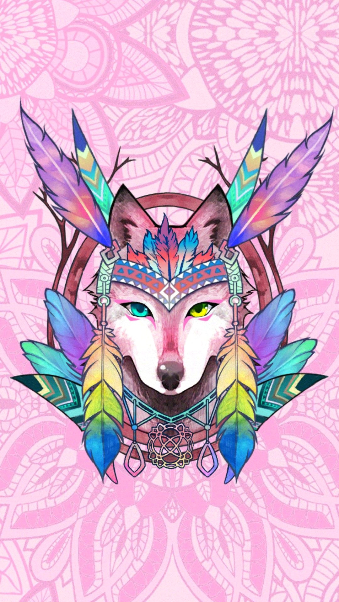 wolf colorful animals amazing art chibi eyes wallpaper drawings