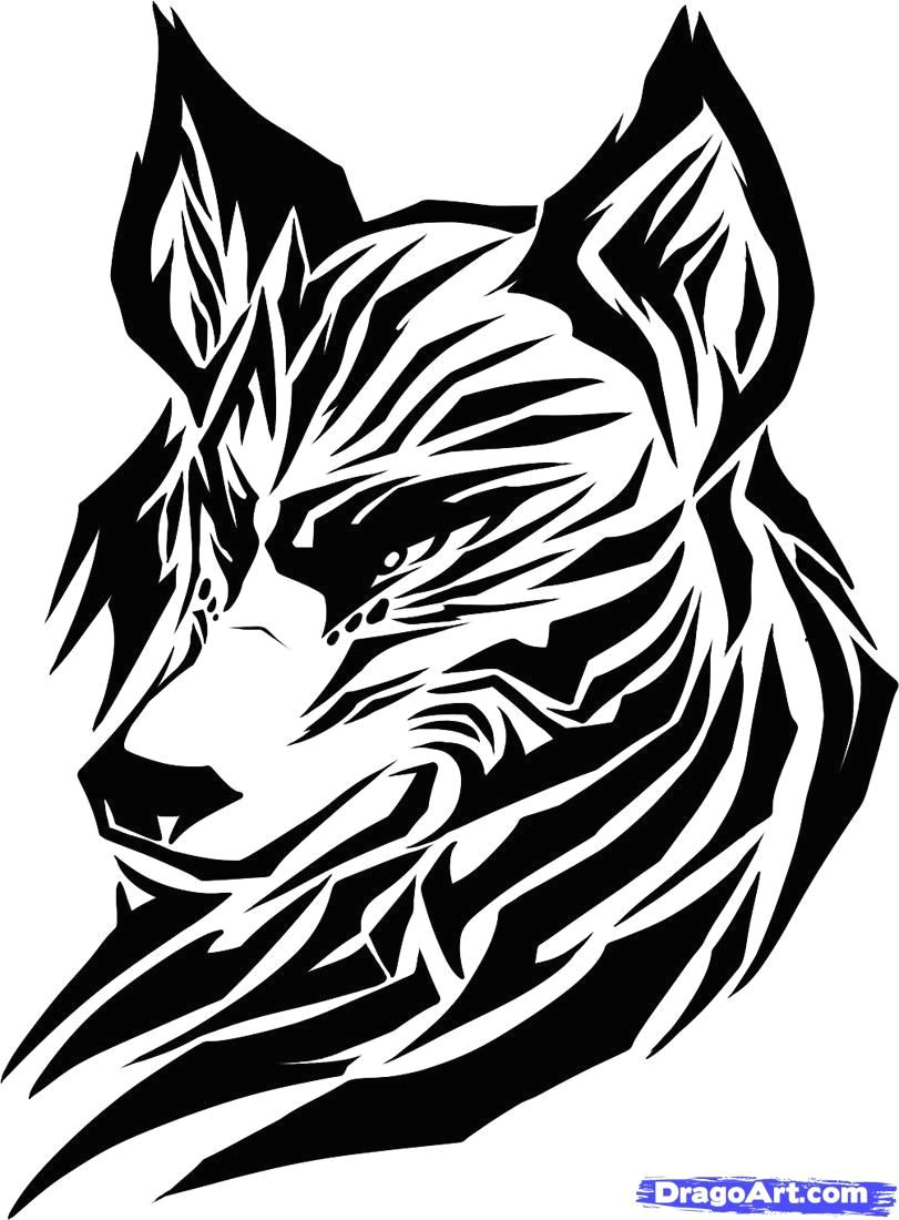 draw a tribal wolf tribal wolf step by step drawing sheets