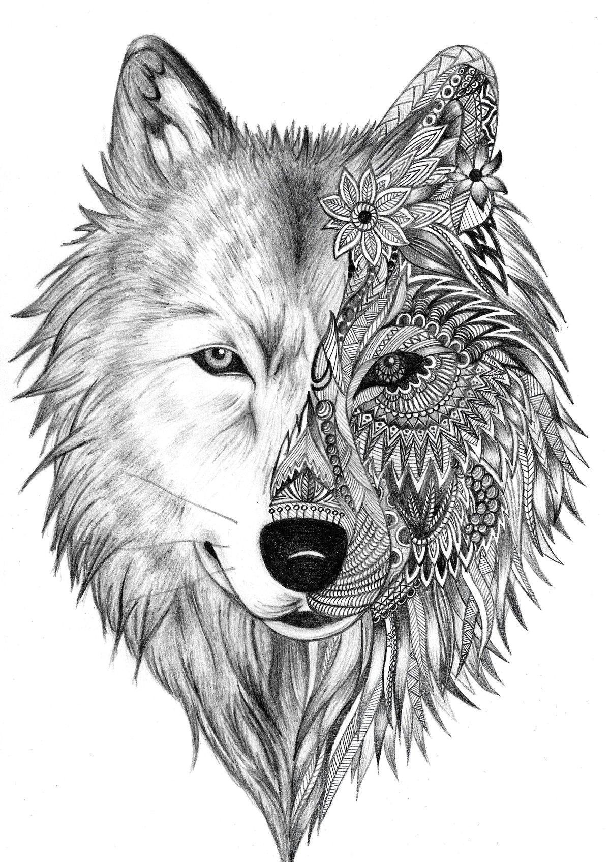 wolf face drawing wolf face tattoo wolf tattoo tribal lion thigh tattoo