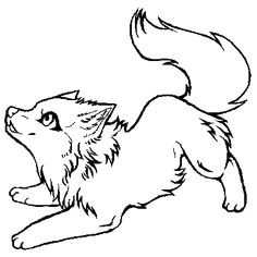 free line art cute wolf drawingsanimal