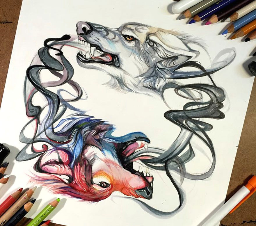 wolf watercolor tattoo tumblr