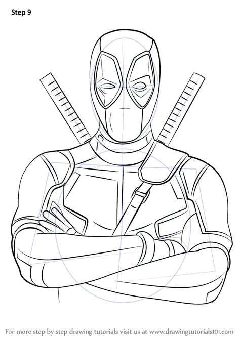 learn how to draw deadpool deadpool step by step drawing tutorials