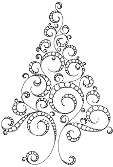 Drawing X Mas Tree How Pretty Would Be Pretty Quilted Onto solid Fabric with Red