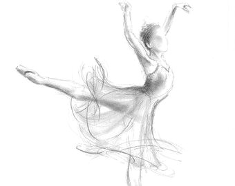 limitierte auflage 8 x 12 auf weia em papier drucken von ewagawlik ballerina sketch croquis