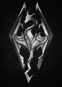 how to draw a skyrim logo