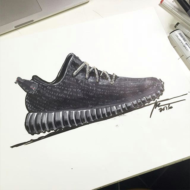 sketch a day timelapse yeezy boost