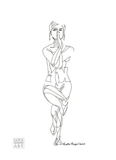 yoga line drawing of eagle pose by loveheartsart on etsy yoga drawing line drawing