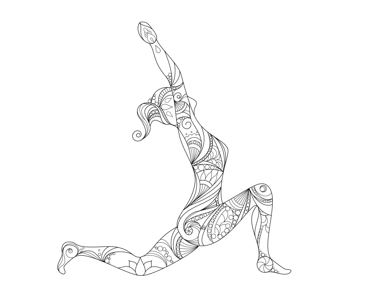 beautiful mandala inspired yoga pose digital print