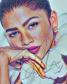 zendaya coleman sketch drawing print wall art illustration