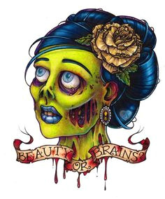 zombie girl tattoos scary