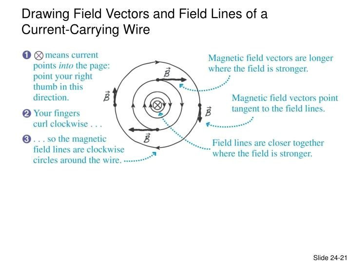 drawing field vectors and field lines of a current carrying wire