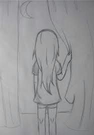 girl looking out of window easy simple drawings simple pencil drawings easy hair drawings