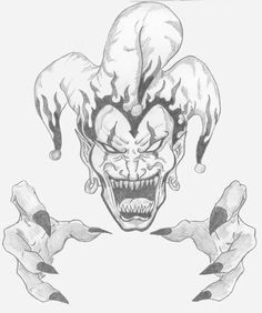 evil clown drawings google search dark drawings tattoo drawings body art tattoos