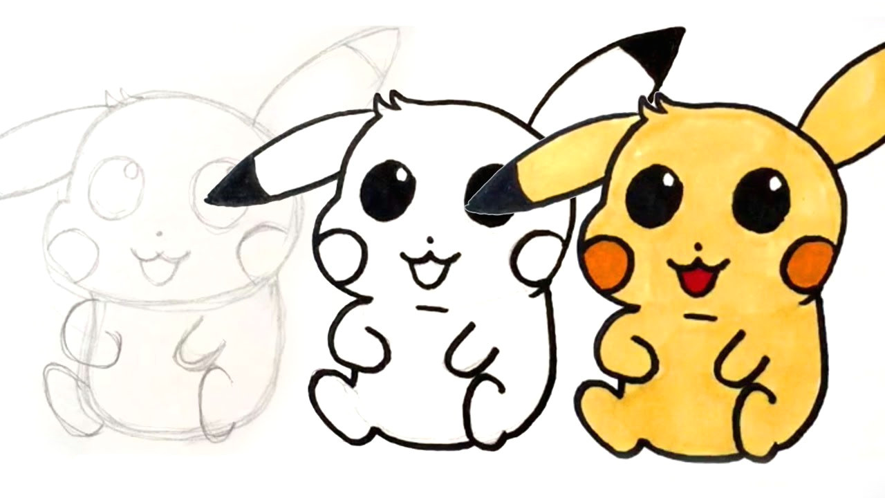 how to draw cute pikachu for kids in 10 easy steps