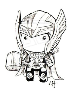 chibi thor art for amigurumi inspiration