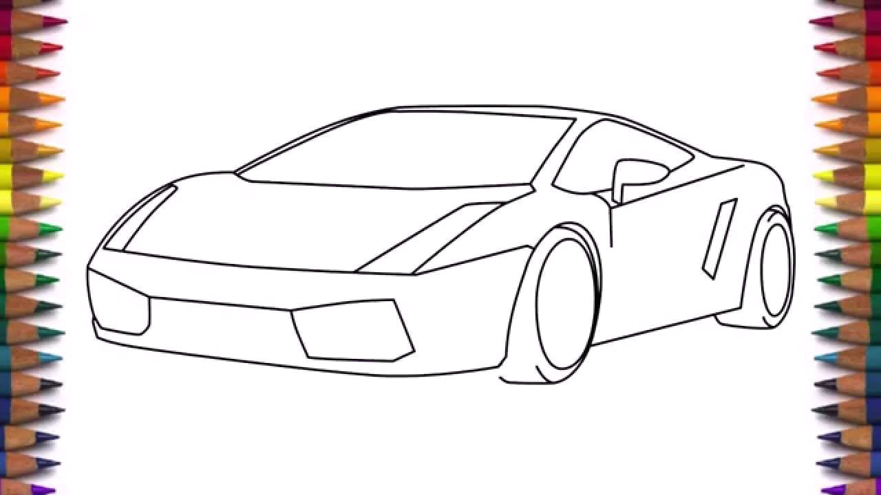 how to draw a car lamborghini gallardo easy step by step for kids and beginners youtube