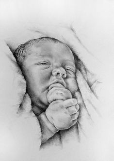 custom pencil baby portrait hand drawn baby portrait custom baby pencil drawing drawing from baby photo