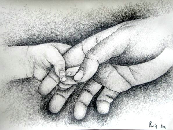 resultado de imagen de dibujo manos padre e hijo lapiz mina 3d drawings pencil