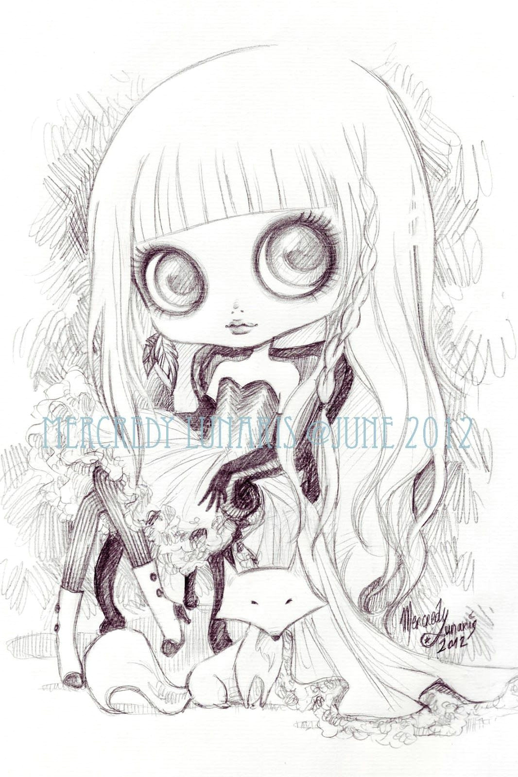 blythe drawing by mercredy lunaris