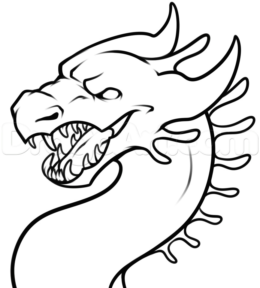 how to draw a simple dragon head step 8