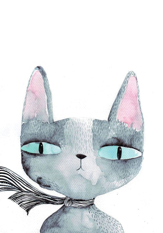 great idea for kids or adults paint something fun cat watercolor by luka va