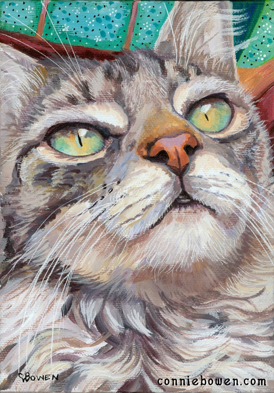 i love painting catportraits from photos this is veludo he lives in brazil i especially love painting cateyes fun