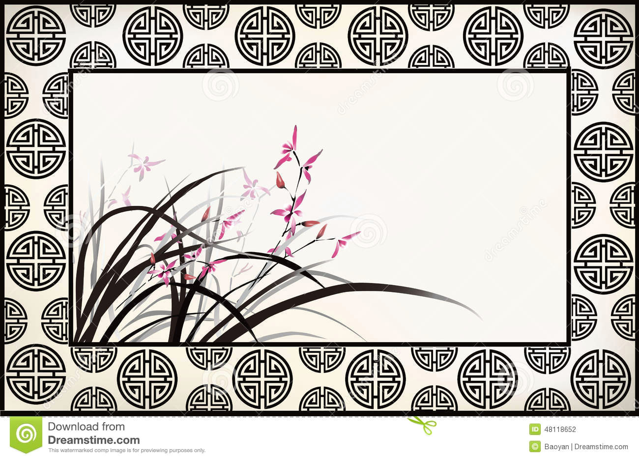 chinese flower drawing