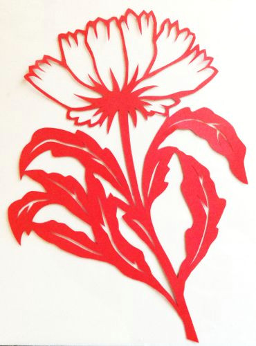 cut paper design cornflower