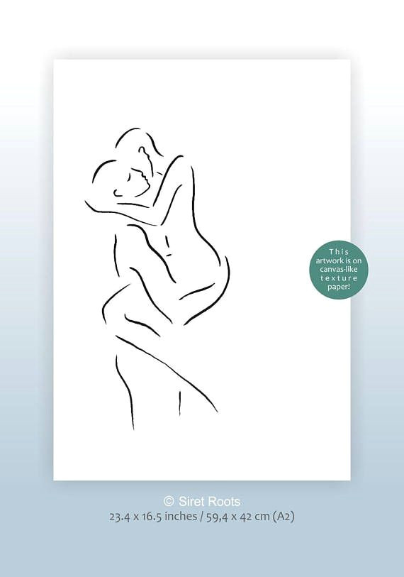 sexy couple drawing minimalist line art nude erotic nude sketch for bedroom