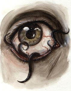 eye worms painting although a painting this style can be transferred to photography using photoshop a cthulhuworm drawingspider drawingcreepy