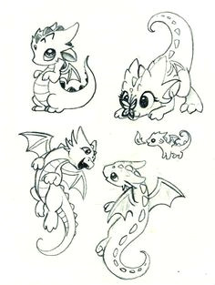 just some playful kid dragons d baby animal drawings