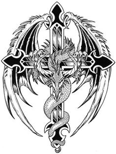 image detail for dragon cross tattoo flash mes dragons photos club