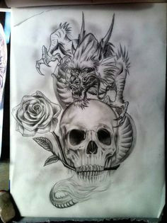 deviantart more like alexabelle rose script chest tattoo by calebslabzzzgraham crow skulldragon sketchkinder