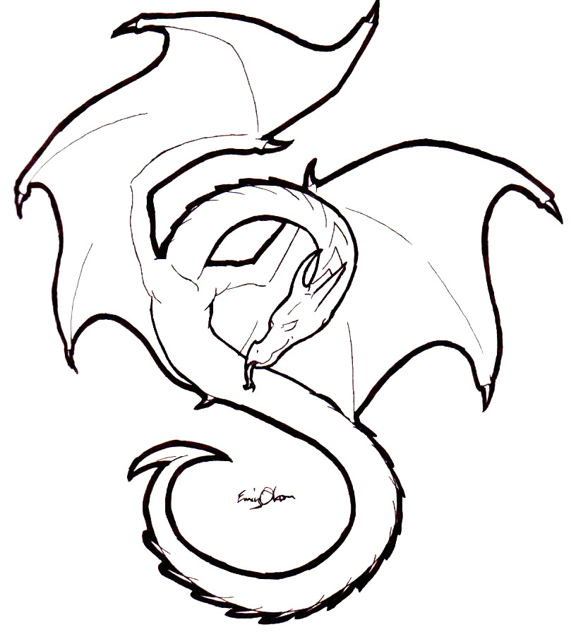 dragon line art