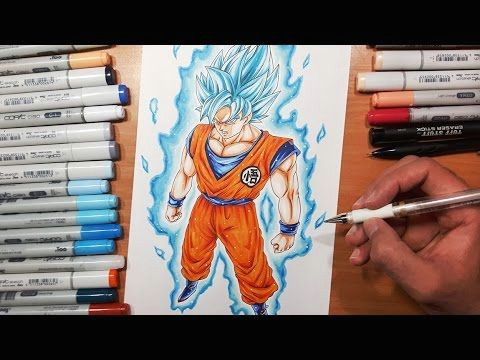 drawing goku super saiyan blue full body yair sasson art