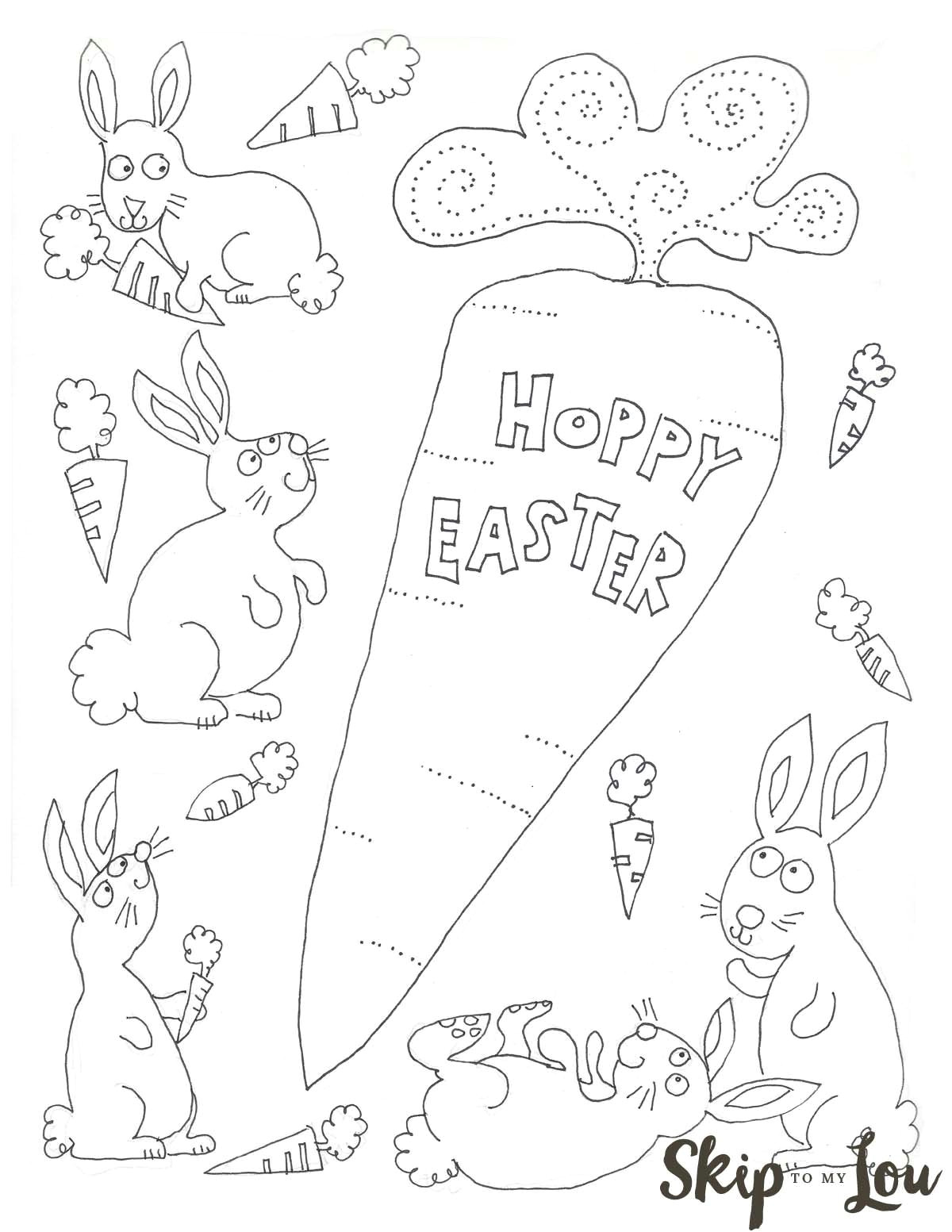 free printable bunnies coloring page for easter perfect for the children s table