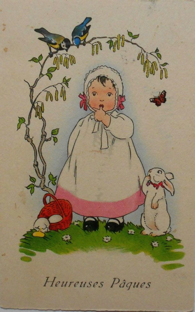 fritz baumgarten madchen lutscht am daumen haschen staunt m b 1930 easter greeting