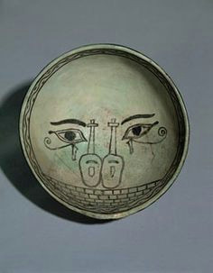 bowl with eyes instruments minet el beida syria 14th
