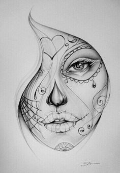 beautiful sugar skull girl tattoo sugar skull drawings skull face tattoo girl face