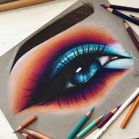 here s this colorful eye i drew this drawing is actually