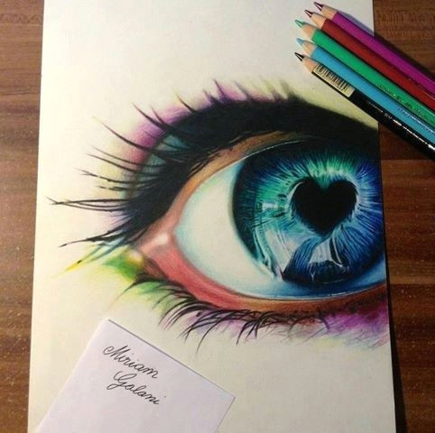 beautiful eye drawing i love the colors the artist picked