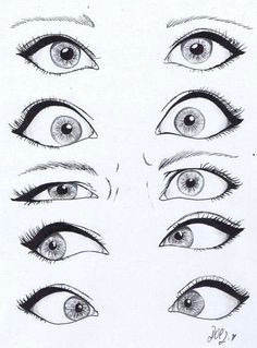 looking at drawings of eyes i like the cartoon style in which these are done