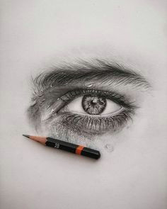 realistic eye pencil drawing by