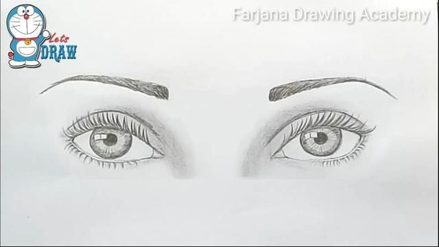 how to draw both eyes for beginners step by step