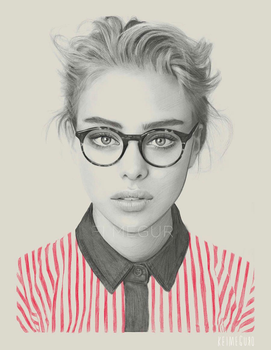 amazing pencil drawings of fashion girls by kei meguro fubiz media